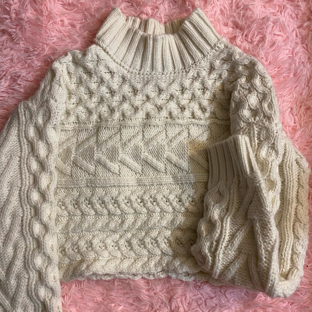 Cropped turtleneck sweater